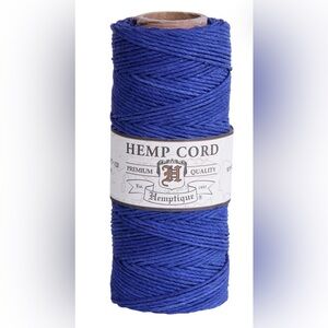 Hemptique Hemp Cord Spool Blue #20 1mm Macrame Crochet Knit Crafting Vegan NWT